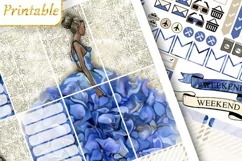Weekly Planner Stickers Blue dress flower Girl Sticker Product Image 1