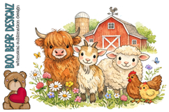 Whimsical Farm Animal Clipart Product Image 1