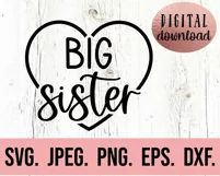 Little Sister - Big Sister - Middle Sister Matching SVG Product Image 2