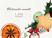 Watercolor christmas wreath clipart. Sublimation designs Product Image 4