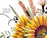 Watercolor sunflowers bouquets. Sublimation PNG Product Image 2