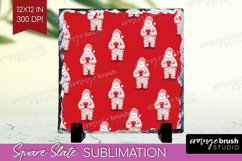 Bigfoot Xmas Slate PNG Christmas Square Slate Sublimation Product Image 1
