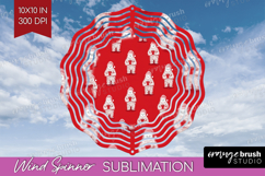 Bigfoot Xmas Wind Spinner Sublimation PNG Christmas Round Product Image 1