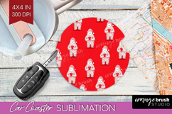 Bigfoot Xmas Car Coaster Christmas Coaster PNG Sublimation Product Image 1