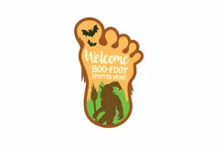Welcome Boo-Foot Spotted Here Laser Cut Round Sign Product Image 2
