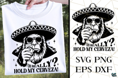 Hold My Cerveza | Funny SVG | Beer Drinking Bigfoot PNG Product Image 1
