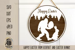 Bigfoot Sign SVG| Happy Easter SVG| Bigfoot Silhouette