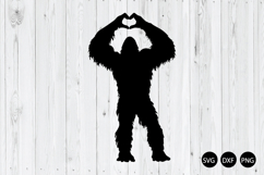 Bigfoot Heart Silhouette SVG, Bigfoot SVG, Sasquatch SVG Product Image 1