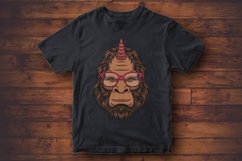 Bigfoot horn unicorn wearing a glasses vector illustration Product Image 2