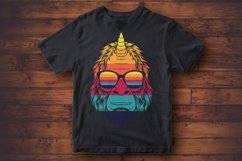 Bigfoot horn unicorn wearing a glasses vector illustration Product Image 3