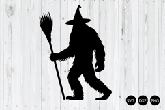 Bigfoot Witch SVG, Halloween SVG, Wizard Bigfoot SVG Product Image 1