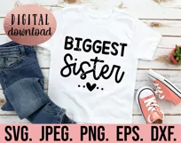 Biggest Sister SVG - Sibling Sister SVG - Big Sister Again Product Image 2