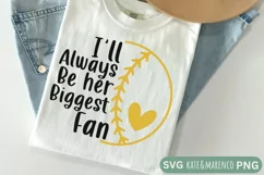 Softball Mom SVG | I'll Always Be Her Biggest Fan SVG Product Image 1