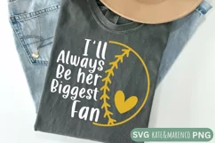 Softball Mom SVG | I'll Always Be Her Biggest Fan SVG Product Image 2