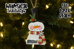 Big Hat Snowman Ornament Laser SVG Product Image 2
