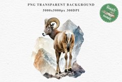 Bighorn Sheep Farm Animals Clipart PNG Scrapbooking Nursery Art Image Watercolor  Transparent Print invitation shirt designs sublimation kids printable digital watercolor Bighorn Sheep floral, flowers clipart, sublimation nursery drawing, farm animals