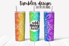 Rainbow Mandala Intricate Tumbler Wrap With Space For Name Product Image 1
