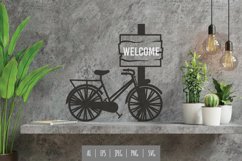 Bike with Signboard Papercut Product Image 1