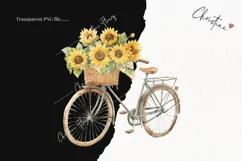 Watercolor Sunflower Bicycle Clipart | Watercolor Sunflower Product Image 2