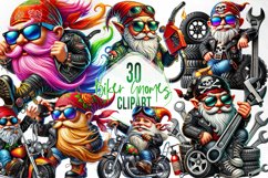 Biker Gnome Clipart Bundle Product Image 1