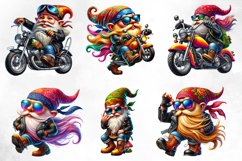 Biker Gnome Clipart Bundle Product Image 5