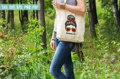 Messy Bun SVG | Motorcycle Life SVG | Biker Life SVG Product Image 2