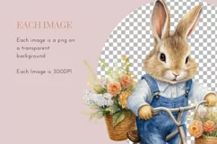Bunnies on Bikes Clipart | Watercolor Clipart Product Image 3