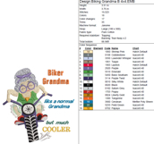 Grandma B - Biker - Machine Embroidery Design Product Image 2