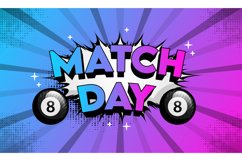 Billiard match day 3d cartoon banner and poster template Product Image 1