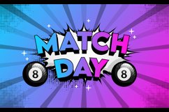 Billiard match day 3d cartoon banner and poster template Product Image 2