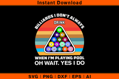 Funny Billiards SVG | Retro Pool Drinking Quote Cut File Product Image 1