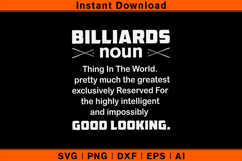 Funny Billiards Definition SVG | Pool Player Quote Cut File Product Image 1