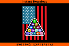 Billiards American Flag SVG | Pool Balls Triangle Cut File Product Image 1