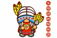 Layered indian girl gnome svg for cricut Product Image 1