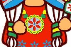 Layered indian girl gnome svg for cricut Product Image 5