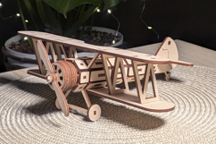 Biplane Airplane - laser cut file, Glowforge pattern Product Image 5
