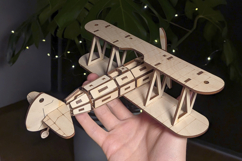 Biplane Airplane - laser cut file, Glowforge pattern Product Image 4