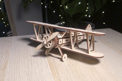 Biplane Airplane - laser cut file, Glowforge pattern Product Image 7