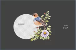 Bird on a branch flowers png clipart|Watercolor bird clipart Product Image 2