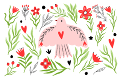 Hand Drawn Peace Dove Clipart Product Image 1