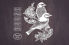 Birds papercut, paper cutting template, laser cut mandala Product Image 1