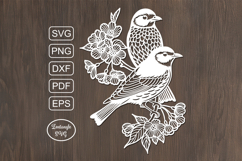 Birds papercut, paper cutting template, laser cut mandala Product Image 2