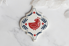 Scandinavian Arabesque Bird Ornament | Christmas SVG Product Image 3