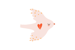 Hand Drawn Peace Dove Clipart Flying Bird PNG Product Image 2