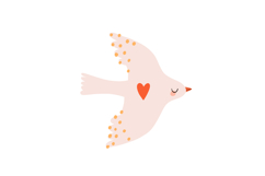 Hand Drawn Peace Dove Clipart Flying Bird PNG Product Image 3