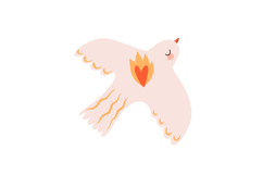 Hand Drawn Peace Dove Clipart Flying Bird PNG Product Image 4