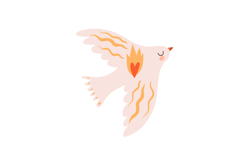 Hand Drawn Peace Dove Clipart Flying Bird PNG Product Image 5