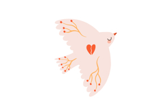 Hand Drawn Peace Dove Clipart Flying Bird PNG Product Image 6