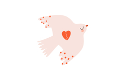 Hand Drawn Peace Dove Clipart Flying Bird PNG Product Image 7