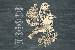Birds papercut, paper cutting template, laser cut mandala Product Image 3